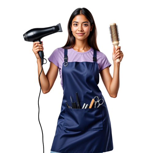 Professional hairstylist with tools