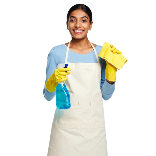 Professional female cleaner